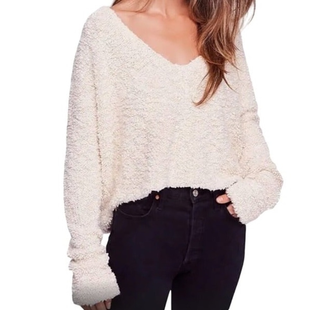 Free People Oversized Popcorn Pullover Sweater Size M